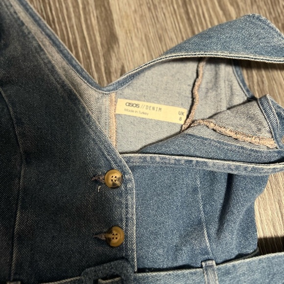 ASOS Blue and Gold Mini Sundress V-neck Sleeveless - Picture 4 of 7